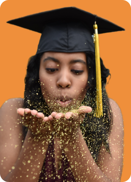 Woman celebrating University Travel